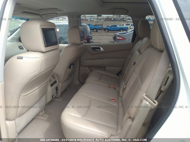5N1AR2MM6EC701534 - 2014 NISSAN PATHFINDER S/SV/SL/PLATINUM WHITE photo 8