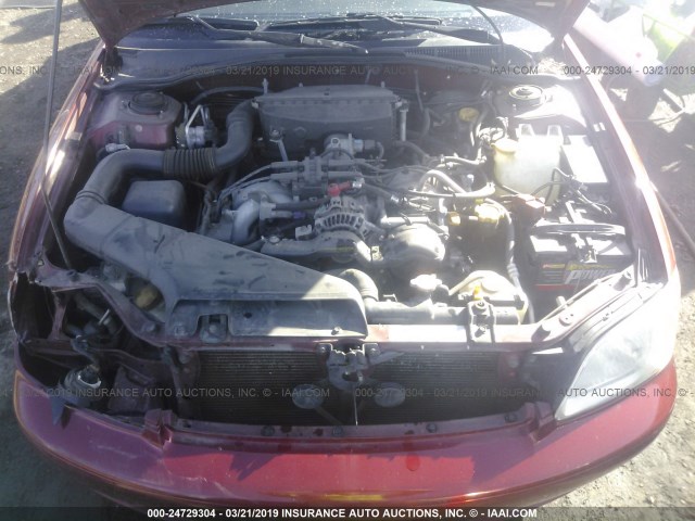 4S3BE635127204269 - 2002 SUBARU LEGACY L RED photo 10