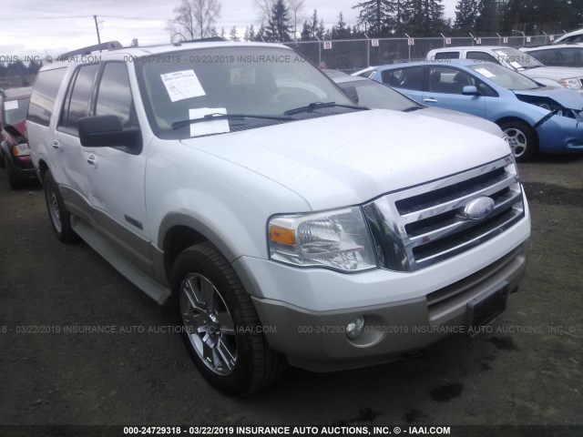 1FMFK18537LA38868 - 2007 FORD EXPEDITION EL EDDIE BAUER WHITE photo 1