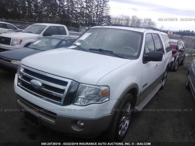 1FMFK18537LA38868 - 2007 FORD EXPEDITION EL EDDIE BAUER WHITE photo 2