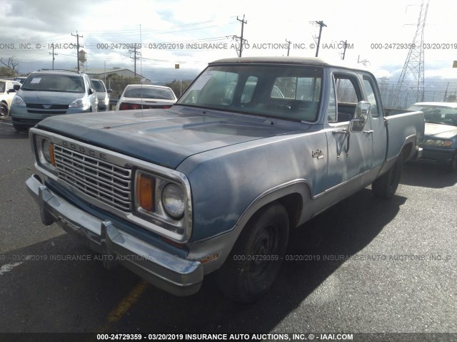 D17AF3S220175 - 1973 DODGE D100  BLUE photo 2