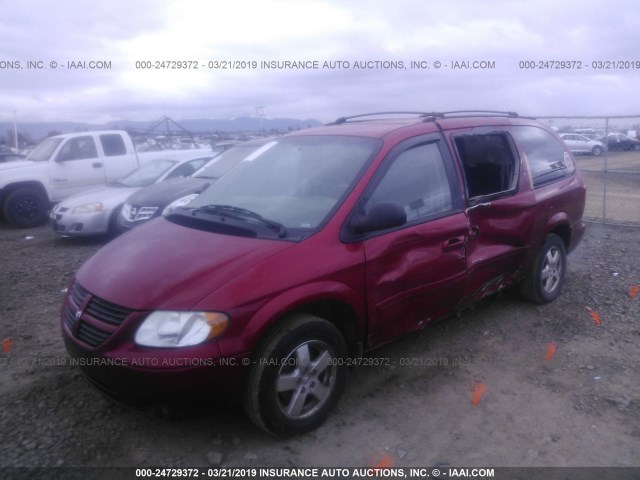 2D8GP44L37R130863 - 2007 DODGE GRAND CARAVAN SXT RED photo 2