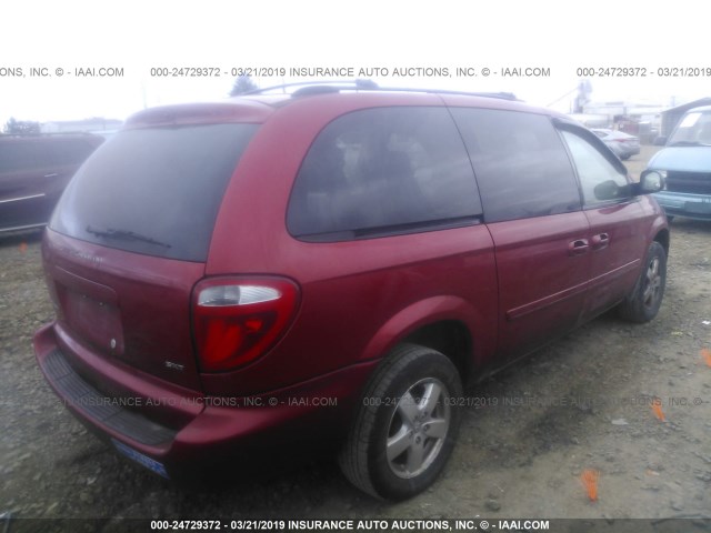 2D8GP44L37R130863 - 2007 DODGE GRAND CARAVAN SXT RED photo 4