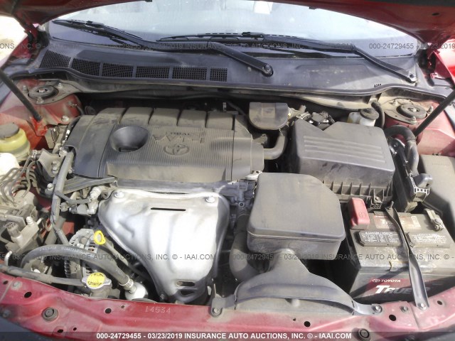 4T4BF3EK0BR176448 - 2011 TOYOTA CAMRY SE/LE/XLE RED photo 10