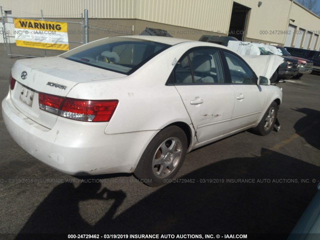 5NPEU46C36H163224 - 2006 HYUNDAI SONATA GLS/LX WHITE photo 4