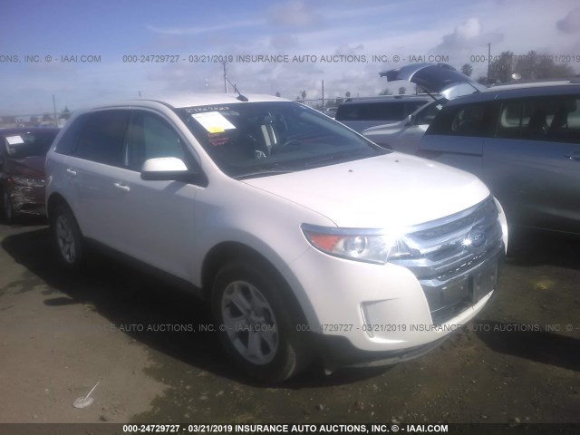 2FMDK3JC6EBB56518 - 2014 FORD EDGE SEL WHITE photo 1