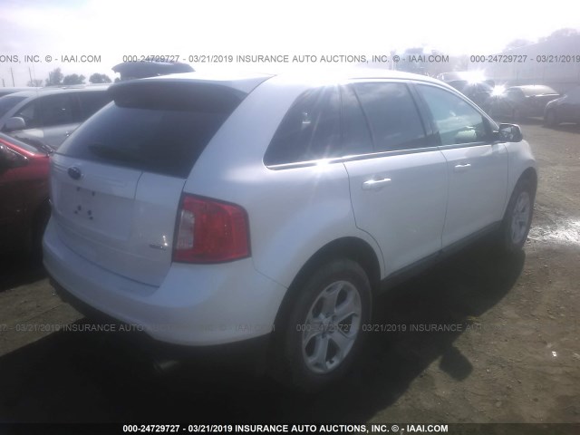 2FMDK3JC6EBB56518 - 2014 FORD EDGE SEL WHITE photo 4