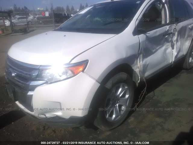 2FMDK3JC6EBB56518 - 2014 FORD EDGE SEL WHITE photo 6