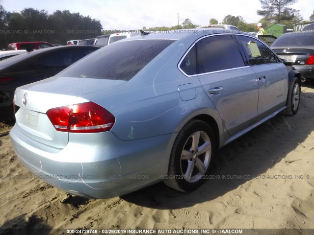 1VWBP7A3XCC064357 - 2012 VOLKSWAGEN PASSAT SE Light Blue photo 4