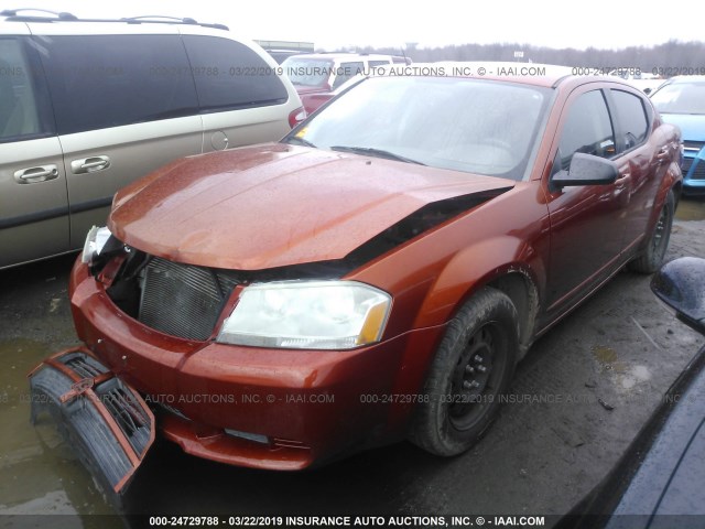 1B3LC46KX8N598800 - 2008 DODGE AVENGER SE ORANGE photo 2