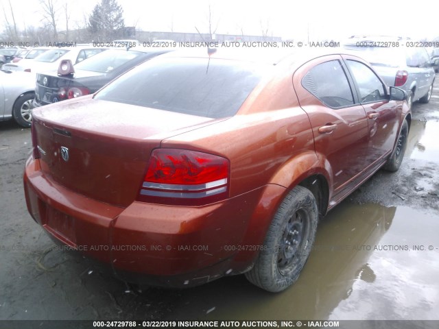 1B3LC46KX8N598800 - 2008 DODGE AVENGER SE ORANGE photo 4