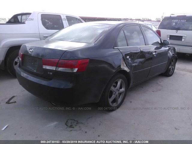 5NPEU46F36H030540 - 2006 HYUNDAI SONATA GLS/LX BLACK photo 4