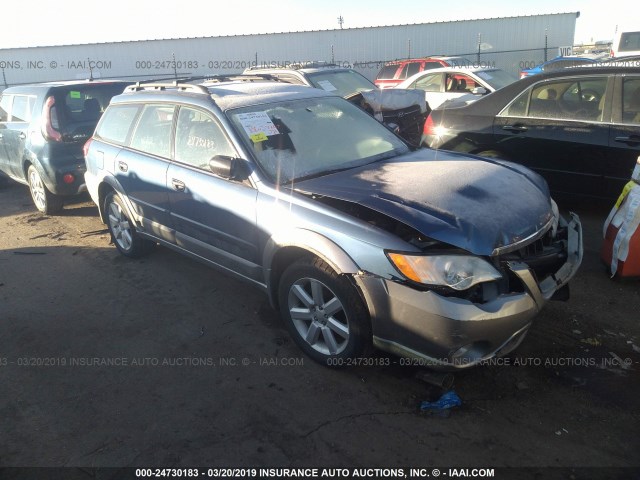 4S4BP61CX87361105 - 2008 SUBARU OUTBACK 2.5I BLUE photo 1