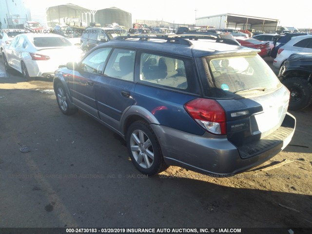 4S4BP61CX87361105 - 2008 SUBARU OUTBACK 2.5I BLUE photo 3