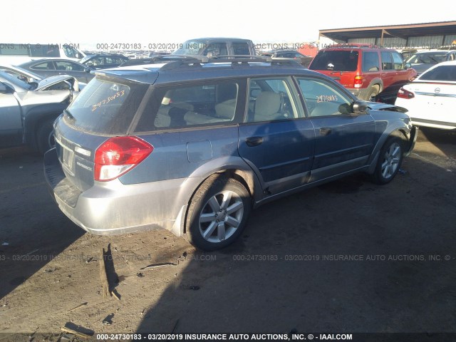 4S4BP61CX87361105 - 2008 SUBARU OUTBACK 2.5I BLUE photo 4