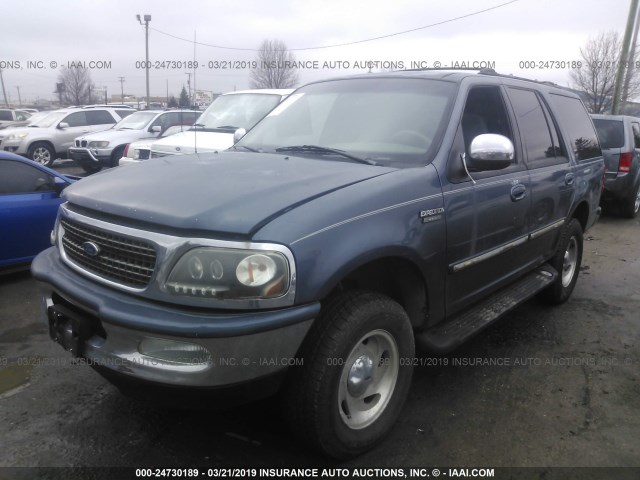 1FMRU18W8WLC01044 - 1998 FORD EXPEDITION BLUE photo 2