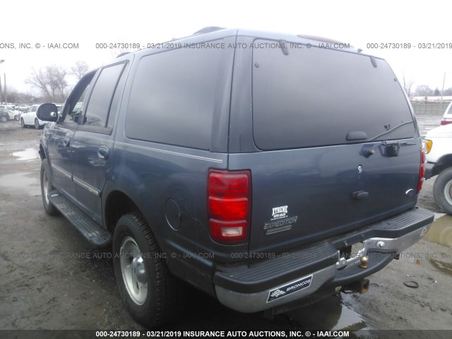 1FMRU18W8WLC01044 - 1998 FORD EXPEDITION BLUE photo 3