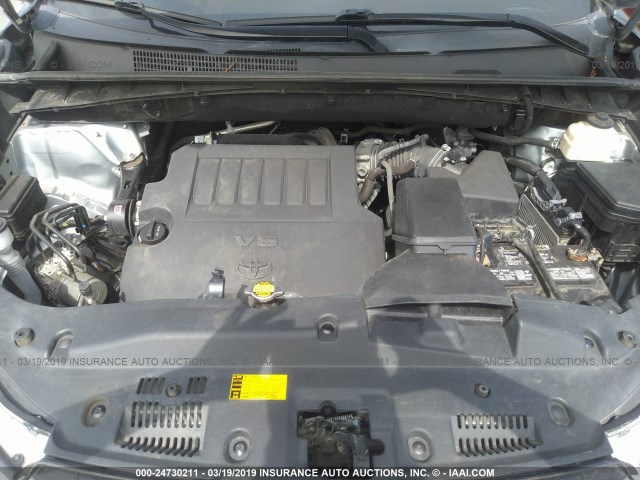 5TDBKRFH2FS196243 - 2015 TOYOTA HIGHLANDER LE/LE PLUS SILVER photo 10