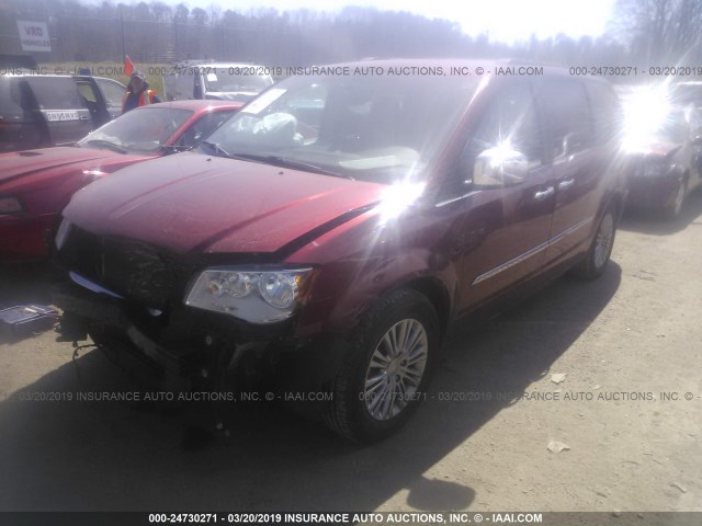 2C4RC1CG0DR634188 - 2013 CHRYSLER TOWN & COUNTRY TOURING L MAROON photo 2