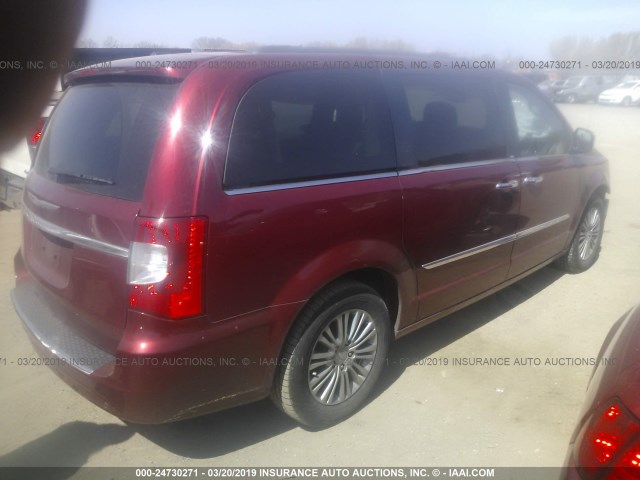 2C4RC1CG0DR634188 - 2013 CHRYSLER TOWN & COUNTRY TOURING L MAROON photo 4