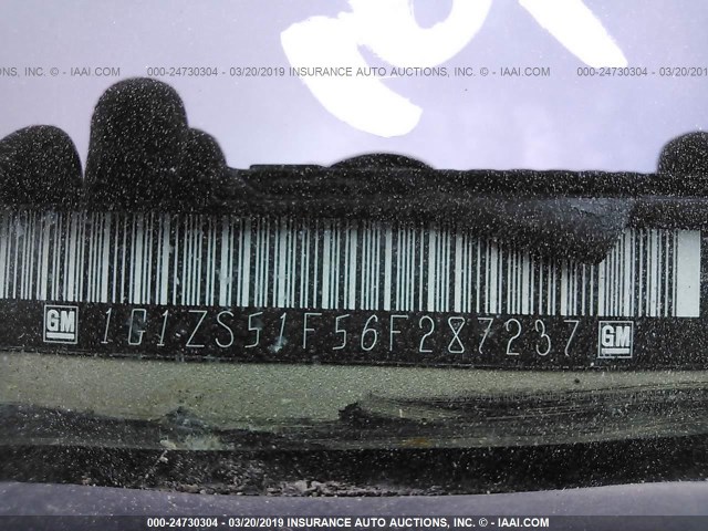 1G1ZS51F56F287237 - 2006 CHEVROLET MALIBU LS GOLD photo 9