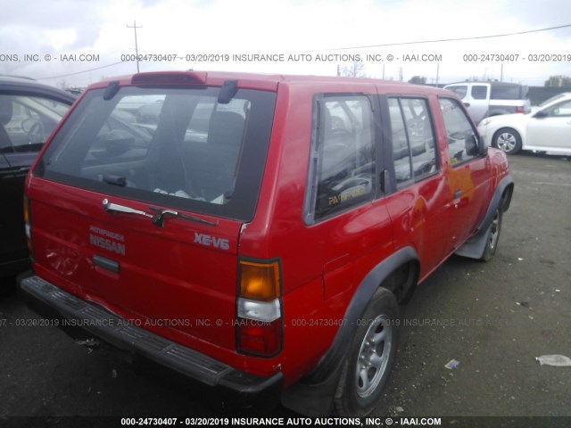 JN8HD17Y6SW001182 - 1995 NISSAN PATHFINDER LE/SE/XE RED photo 4