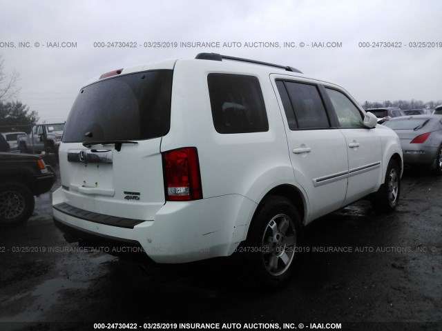 5FNYF4H94AB010254 - 2010 HONDA PILOT TOURING WHITE photo 4