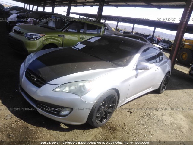 KMHHU6KH1AU025203 - 2010 HYUNDAI GENESIS COUPE 3.8L SILVER photo 2