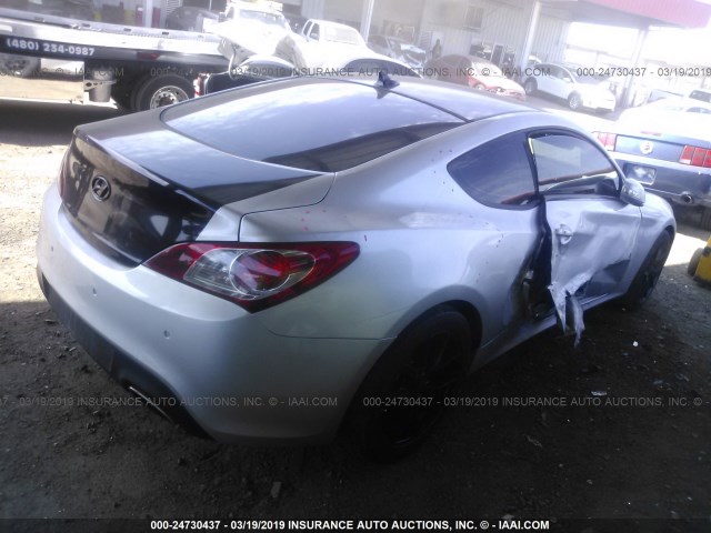 KMHHU6KH1AU025203 - 2010 HYUNDAI GENESIS COUPE 3.8L SILVER photo 4