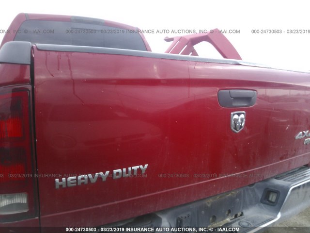 3D7KS29C16G136143 - 2006 DODGE RAM 2500 RED photo 6