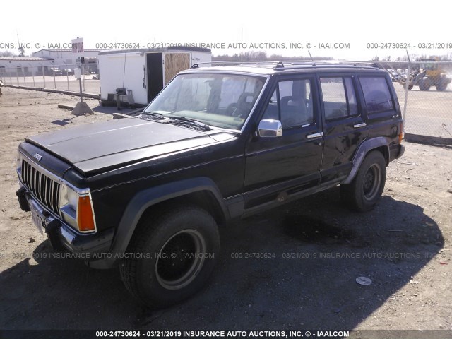 1J4FJ58L0KL574063 - 1989 JEEP CHEROKEE LAREDO BLACK photo 2