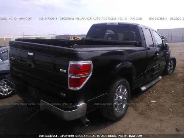 1FTFX1CV2AKA14135 - 2010 FORD F150 SUPER CAB BLACK photo 4