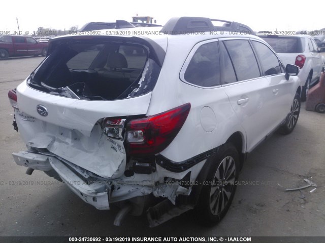 4S4BSENC8G3325020 - 2016 SUBARU OUTBACK 3.6R LIMITED WHITE photo 4