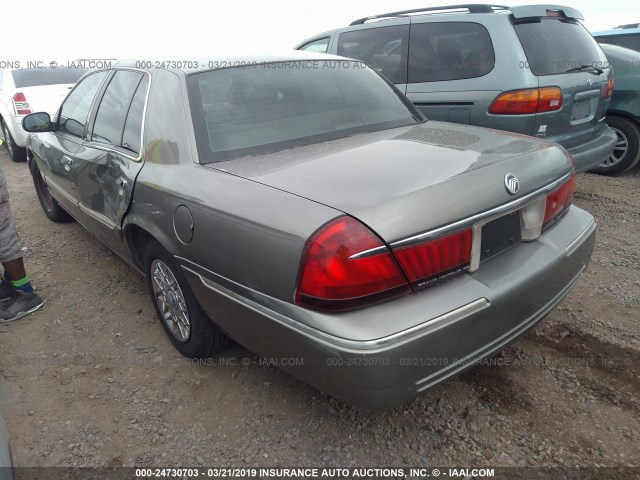 2MEFM74W9YX715604 - 2000 MERCURY GRAND MARQUIS GS GRAY photo 3