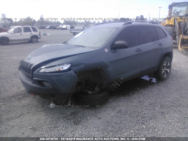 1C4PJMBS2EW134627 - 2014 JEEP CHEROKEE TRAILHAWK 蓝色 照片 2
