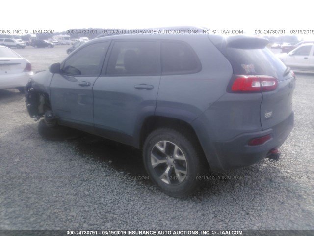 1C4PJMBS2EW134627 - 2014 JEEP CHEROKEE TRAILHAWK 蓝色 照片 3