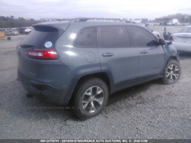 1C4PJMBS2EW134627 - 2014 JEEP CHEROKEE TRAILHAWK 蓝色 照片 4