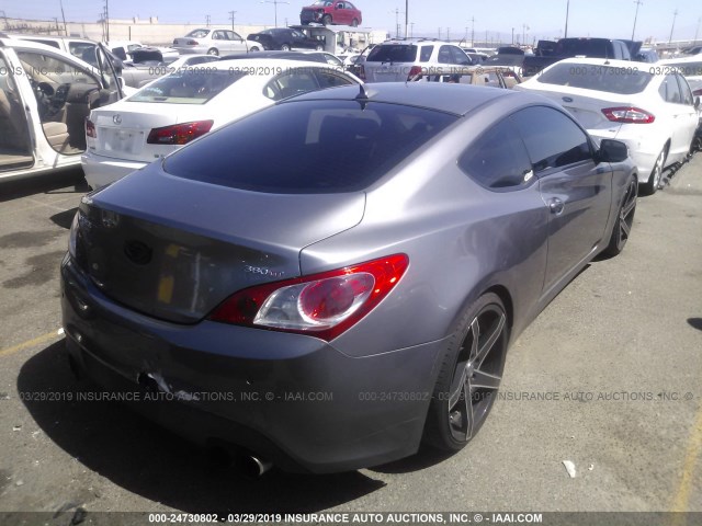 KMHHU6KH8AU024906 - 2010 HYUNDAI GENESIS COUPE 3.8L GRAY photo 4