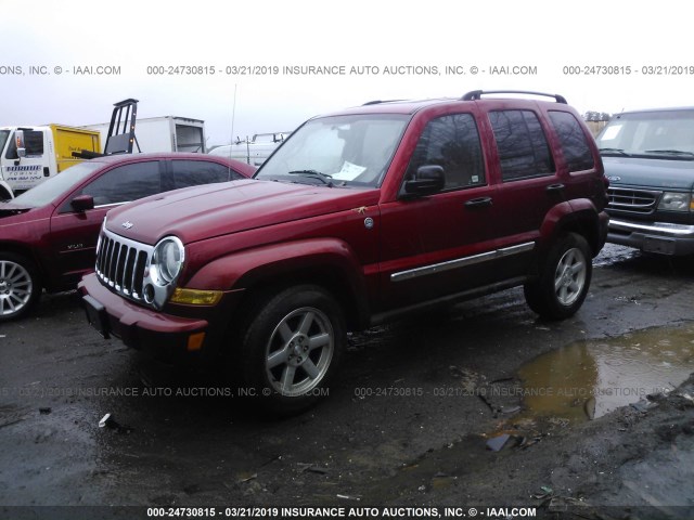 1J4GL58K35W723302 - 2005 JEEP LIBERTY LIMITED RED photo 2