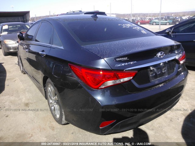 5NPEC4ACXEH852217 - 2014 HYUNDAI SONATA SE/LIMITED BLACK photo 3