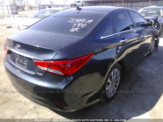 5NPEC4ACXEH852217 - 2014 HYUNDAI SONATA SE/LIMITED BLACK photo 4