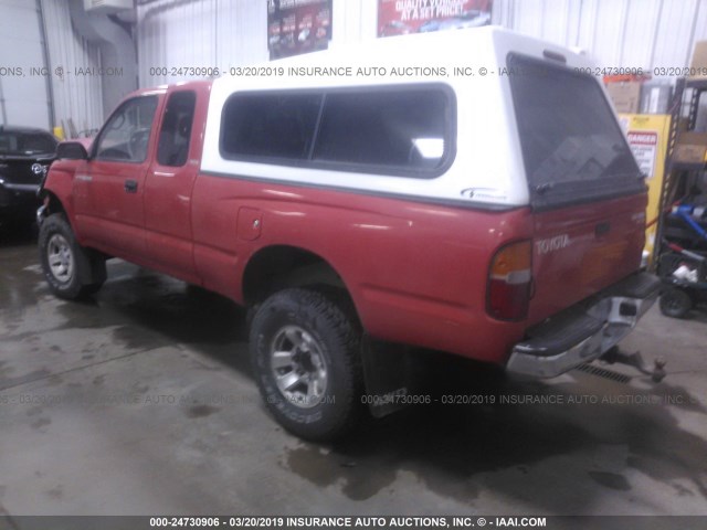 4TAWN72N4XZ521981 - 1999 TOYOTA TACOMA XTRACAB RED photo 3