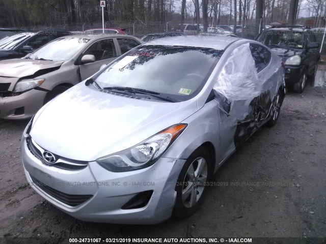 5NPDH4AE5DH382093 - 2013 HYUNDAI ELANTRA GLS/LIMITED SILVER photo 2