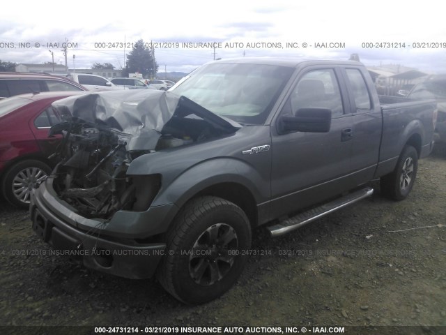 1FTFX1EF9EFC96150 - 2014 FORD F150 SUPER CAB GRAY photo 2