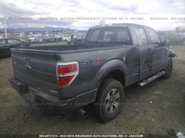 1FTFX1EF9EFC96150 - 2014 FORD F150 SUPER CAB GRAY photo 4