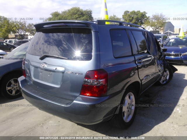 JTEDP21A270142291 - 2007 TOYOTA HIGHLANDER SPORT/LIMITED Light Blue photo 4