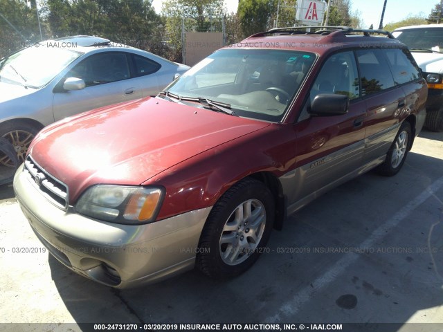 4S3BH675X27635629 - 2002 SUBARU LEGACY OUTBACK AWP RED photo 2