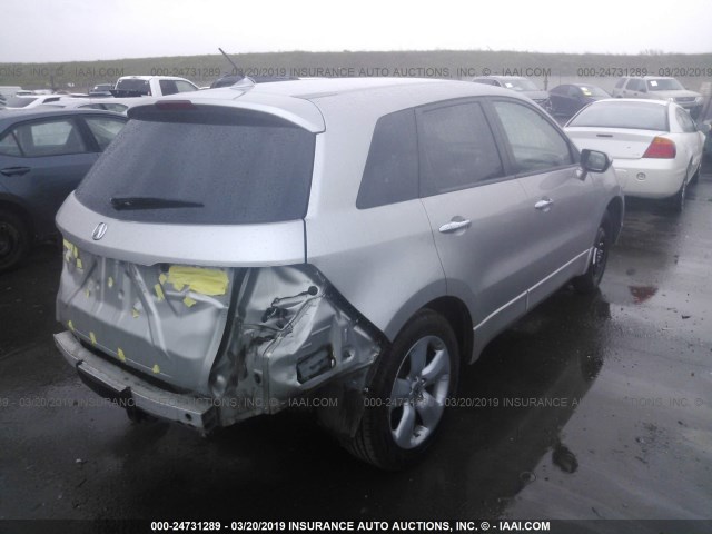 5J8TB18589A004299 - 2009 ACURA RDX TECHNOLOGY SILVER photo 4