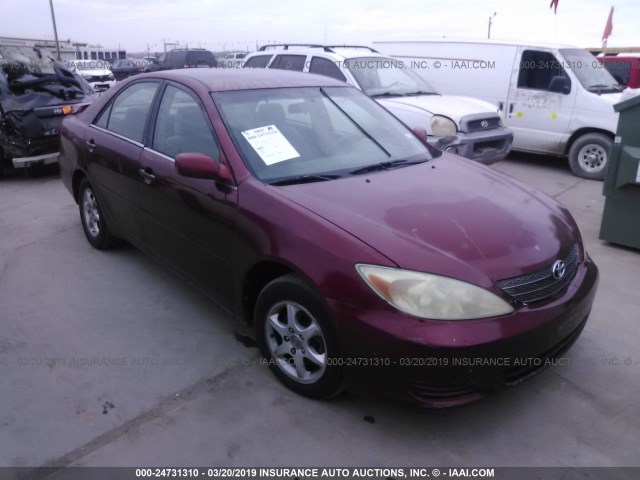 4T1BE32K03U169678 - 2003 TOYOTA CAMRY LE/XLE/SE RED photo 1
