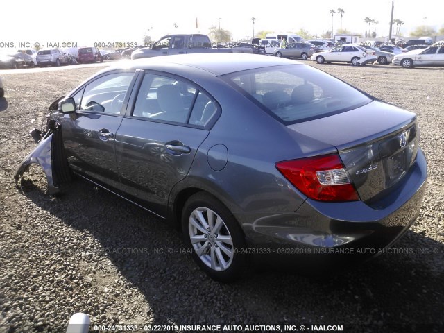 19XFB2F96CE041718 - 2012 HONDA CIVIC EXL GRAY photo 3